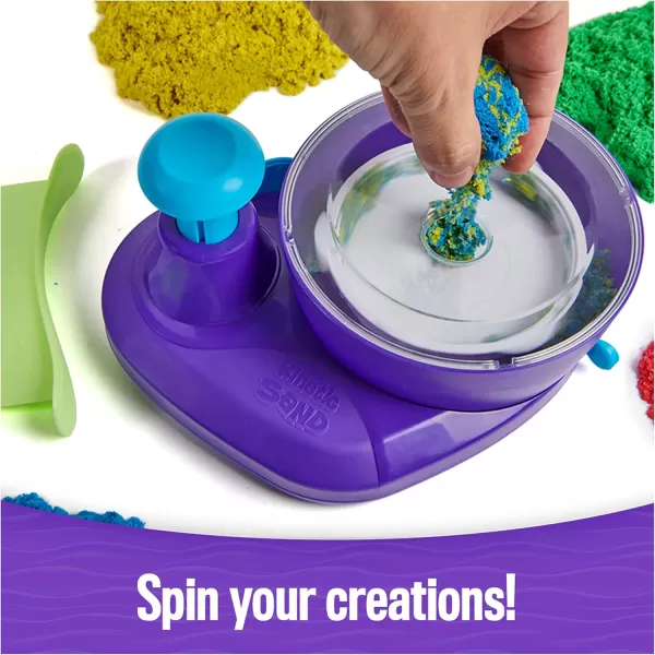Kinetic Sand Swirl N Surprise Playset with 2lbs of Play Sand Including Red Blue Green Yellow and 4 Tools Sensory Toys for Kids Ages 3 and up