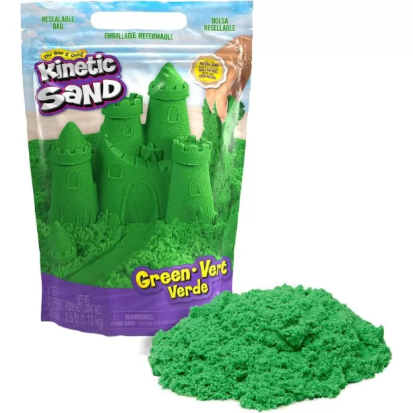 Kinetic Sand 25lbs Blue Play Sand Moldable Sensory Toys for Kids Resealable Bag Ages 3New Green 25lb