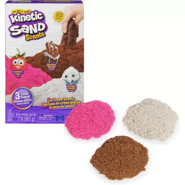 Kinetic Sand Ice Cream Scents 3Pack 2lbs of Strawberry Chocolate and Vanilla Scented Play Sand Toys for Kids Ages 3Ice Cream Scents 3Pack