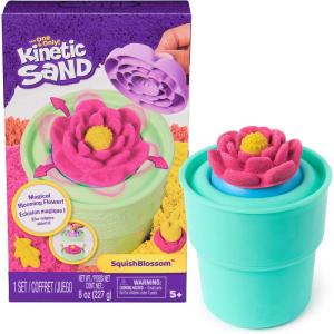 imageKinetic Sand SquishBlossom Blooming Flower with 8oz Neon Yellow ampamp Pink Play Sand Pot ampamp Molds Gifts for Mom ampamp Kids Arts and Crafts Sensory Toys