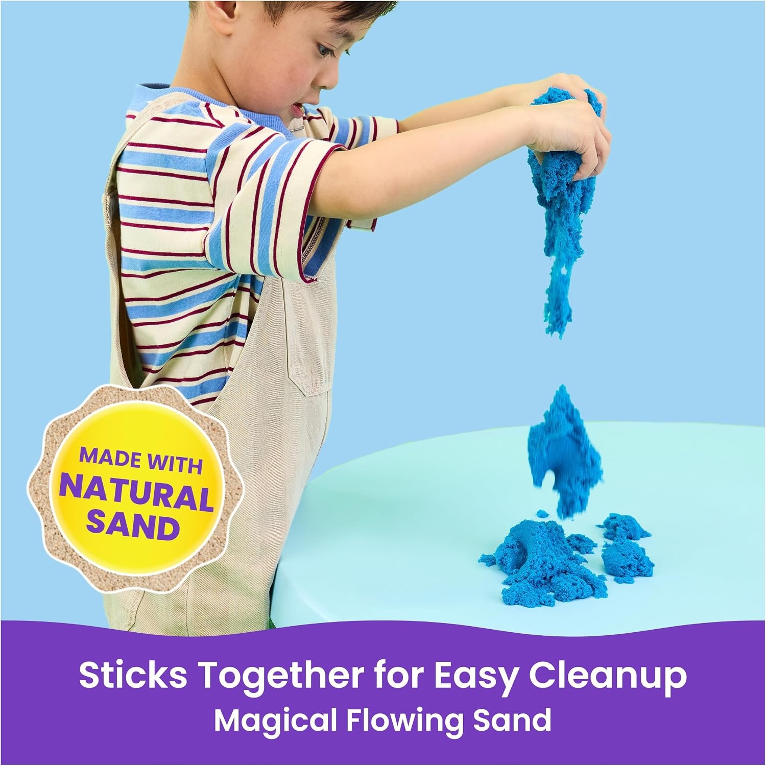 image:imageKinetic Sand 11lb Blue Mega Box Moldable Play Sand Sensory Toys Ages 3  Colorful Bulk Sand for Playsets Sensory Bins amp Classrooms Shape and Mold for OpenEnded Play Birthday Gifts for KidsBlue 11lb