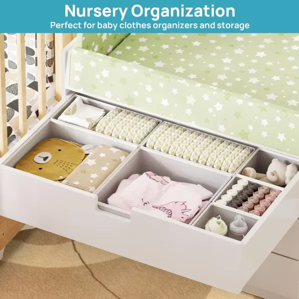 Vtopmart 12Pack Drawer Organizer for Clothes Underwear Drawer Organizer Bins Foldable Fabric Closet Storage Organizers Dresser Drawer Dividers for Baby Clothing Bra Socks Ties Scarf