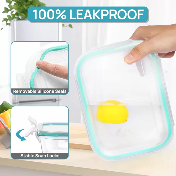 Vtopmart 18Pack Glass Food Storage Containers with Lids Meal Prep Containers Airtight Lunch Containers Bento Boxes with Leak Proof Locking Lids for Microwave Oven Freezer Dishwasher