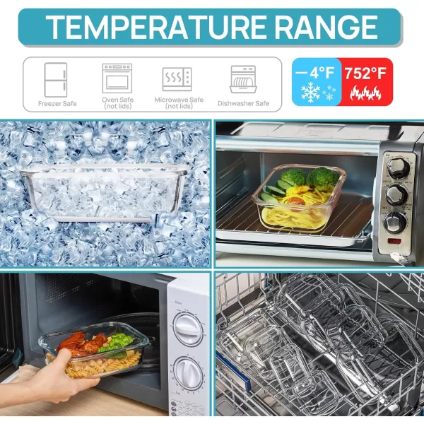 Vtopmart 18Pack Glass Food Storage Containers with Lids Meal Prep Containers Airtight Lunch Containers Bento Boxes with Leak Proof Locking Lids for Microwave Oven Freezer Dishwasher