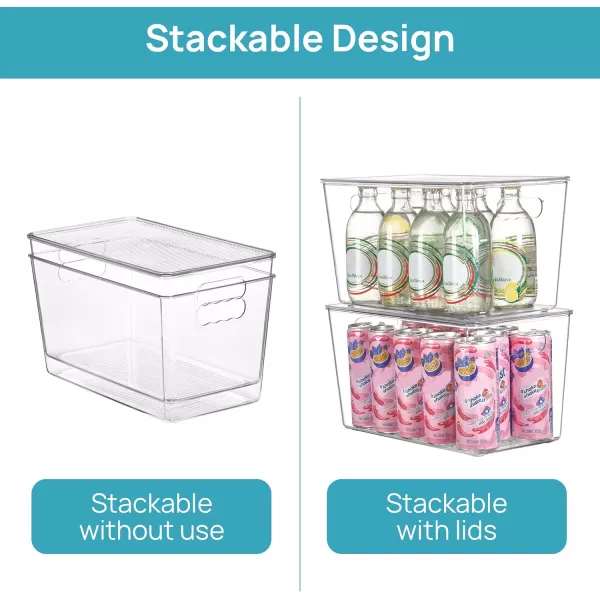 Vtopmart 6 Pack Clear Stackable Storage Bins with Lids Large Plastic Containers with Handle for Pantry Organizer and StoragePerfect for BathroomCabinetKitchenFridgeCloset Organization4