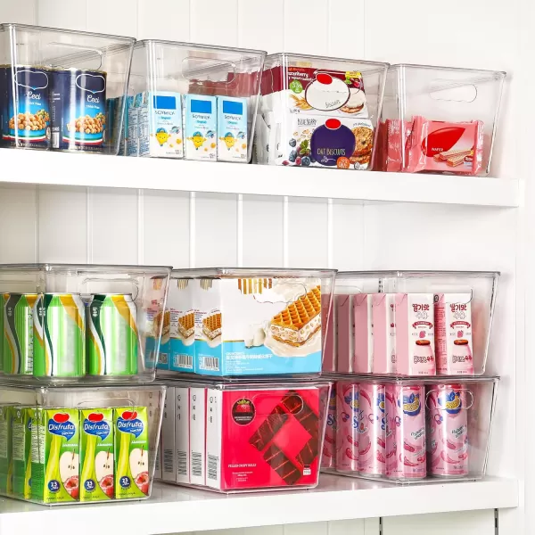 Vtopmart 6 Pack Clear Stackable Storage Bins with Lids Large Plastic Containers with Handle for Pantry Organizer and StoragePerfect for BathroomCabinetKitchenFridgeCloset Organization4