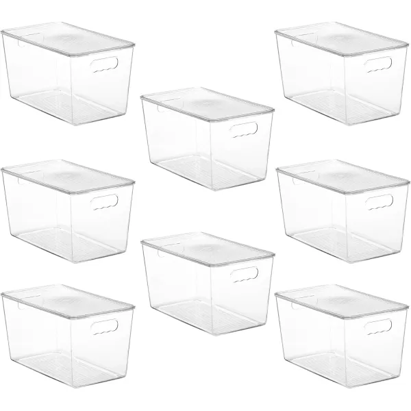 Vtopmart 6 Pack Clear Stackable Storage Bins with Lids Large Plastic Containers with Handle for Pantry Organizer and StoragePerfect for BathroomCabinetKitchenFridgeCloset Organization8