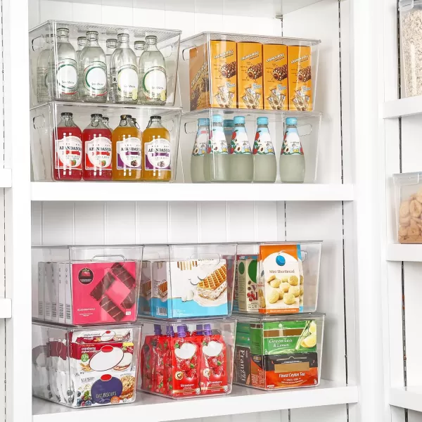 Vtopmart 6 Pack Clear Stackable Storage Bins with Lids Large Plastic Containers with Handle for Pantry Organizer and StoragePerfect for BathroomCabinetKitchenFridgeCloset Organization4