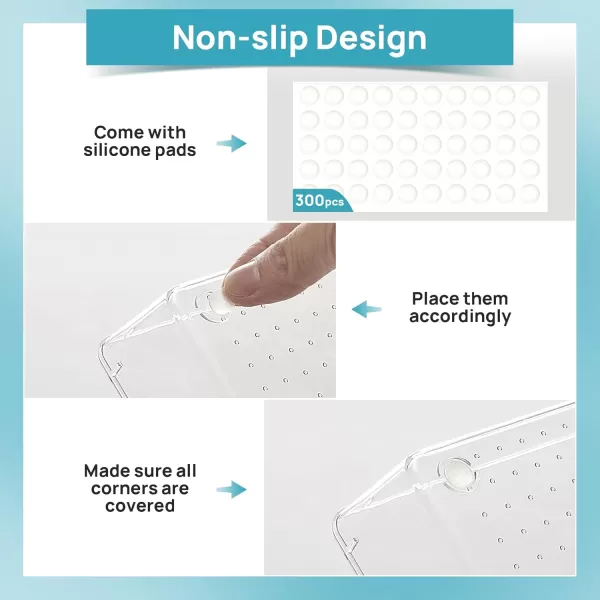 Vtopmart 66 PCS Clear Plastic Drawer Organizers Bins 4Size Versatile Bathroom and Vanity Organizer Trays NonSlip Storage Containers for Makeup Jewelries BedroomKitchen Utensils and Office