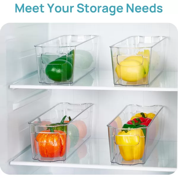 Vtopmart Breastmilk Storage Container 4PCS Set Clear Freezer and Fridge Organizer Bins Plastic Storage Bins for Breast Milk Baby Pouches Formula Bottles and Yogurts 43 Width 147quot Long