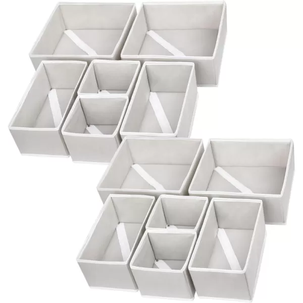 Vtopmart 12Pack Drawer Organizer for Clothes Underwear Drawer Organizer Bins Foldable Fabric Closet Storage Organizers Dresser Drawer Dividers for Baby Clothing Bra Socks Ties Scarf