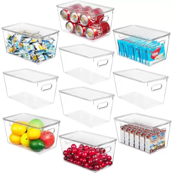 Vtopmart 6 Pack Clear Stackable Storage Bins with Lids Large Plastic Containers with Handle for Pantry Organizer and StoragePerfect for BathroomCabinetKitchenFridgeCloset Organization10