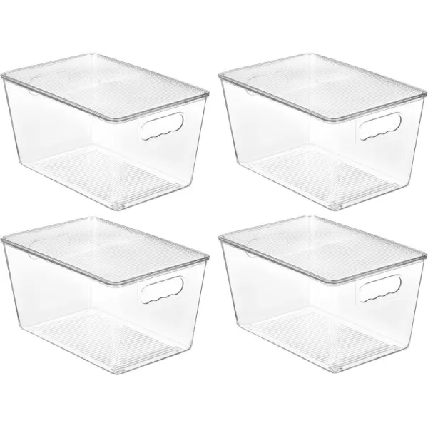 Vtopmart 6 Pack Clear Stackable Storage Bins with Lids Large Plastic Containers with Handle for Pantry Organizer and StoragePerfect for BathroomCabinetKitchenFridgeCloset Organization4