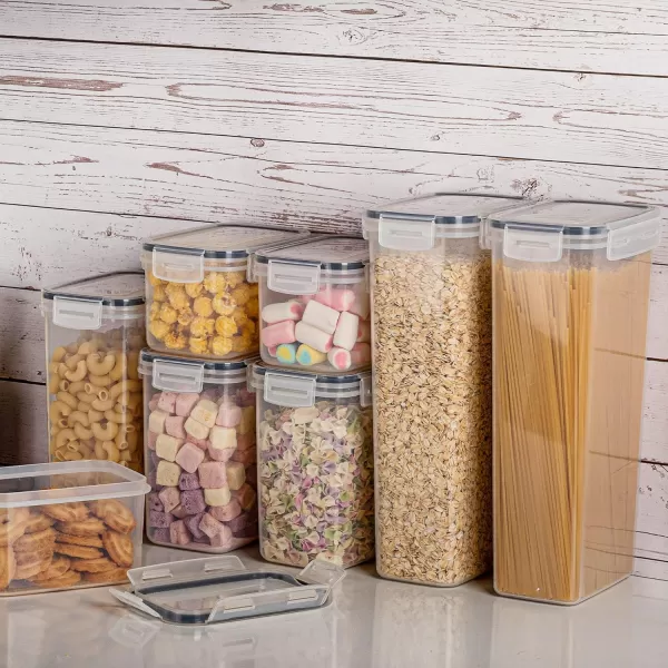 Airtight Food Storage Containers with Lids Vtopmart 24 pcs Plastic Kitchen and Pantry Organization Canisters for Cereal Dry Food Flour and Sugar BPA Free Includes 24 LabelsBlackBlack
