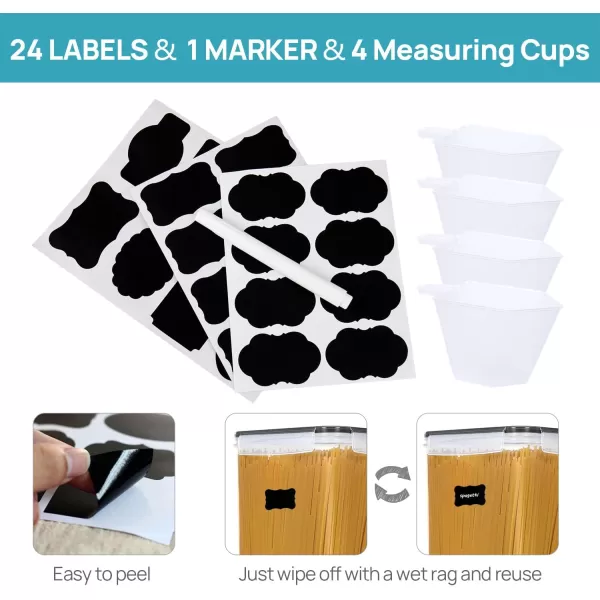 Vtopmart 10 PCS Flour and Sugar Storage Container Large Airtight Food Storage Containers with Lids for Kitchen Pantry Organization and Storage BPA Free Black