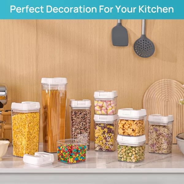 Vtopmart 14 PCS Airtight Food Storage Containers Set BPA Free Plastic Kitchen Pantry Organizer with Easy Lock Lids for Pasta Spaghetti Cereal Snack Flour Sugar Rice Organization Include 24 Labels