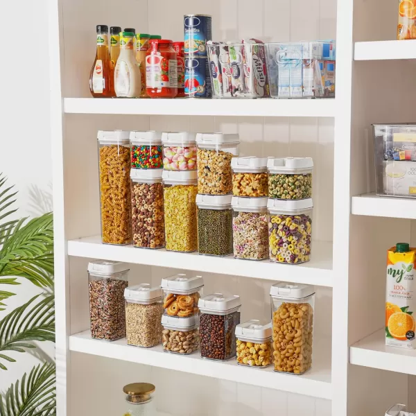 Vtopmart 14 PCS Airtight Food Storage Containers Set BPA Free Plastic Kitchen Pantry Organizer with Easy Lock Lids for Pasta Spaghetti Cereal Snack Flour Sugar Rice Organization Include 24 Labels