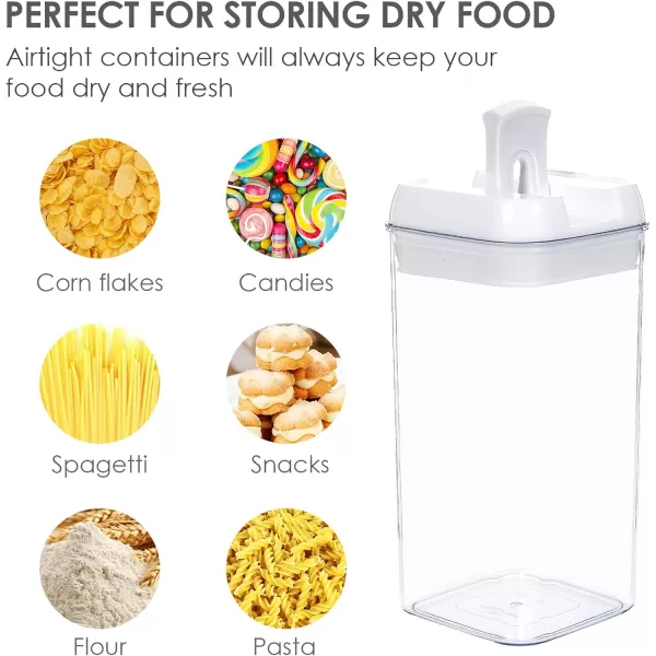 Vtopmart 4 PCS Airtight Food Storage Containers BPA Free Plastic Spaghetti Pasta Containers with Easy Lock Lids for Kitchen Pantry Organization and Storage Include 24 Labels 18L6