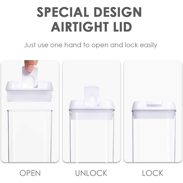 Vtopmart 4 PCS Airtight Food Storage Containers BPA Free Plastic Spaghetti Pasta Containers with Easy Lock Lids for Kitchen Pantry Organization and Storage Include 24 Labels 18L4