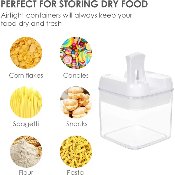 Vtopmart 4 PCS Airtight Food Storage Containers BPA Free Plastic Spaghetti Pasta Containers with Easy Lock Lids for Kitchen Pantry Organization and Storage Include 24 Labels 18L6