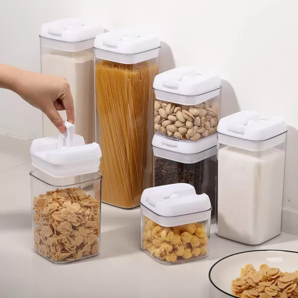 Vtopmart 4 PCS Airtight Food Storage Containers BPA Free Plastic Spaghetti Pasta Containers with Easy Lock Lids for Kitchen Pantry Organization and Storage Include 24 Labels 18L6
