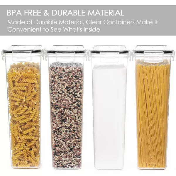 Vtopmart 4pc Airtight Pasta Storage Containers 28L BPA Free Black