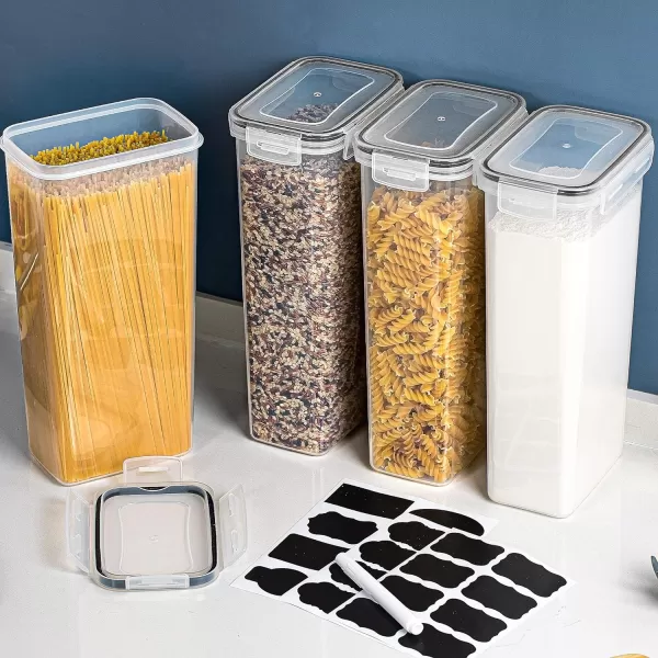 Vtopmart 4pc Airtight Pasta Storage Containers 28L BPA Free Black