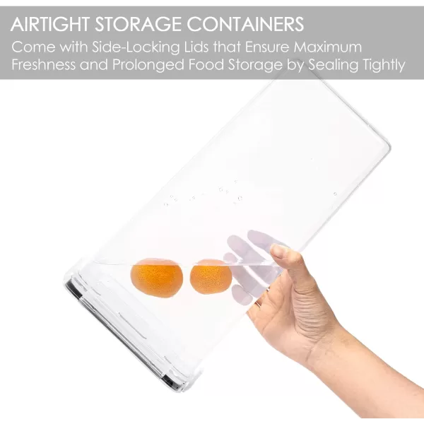 Vtopmart 4pc Airtight Pasta Storage Containers 28L BPA Free Black