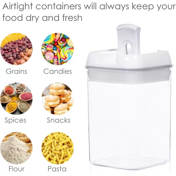Vtopmart Airtight Food Storage Containers 7 Pieces BPA Free Plastic Cereal Containers with Easy Lock Lids for Kitchen Pantry Organization and Storage Include 24 LabelsBlackWhite