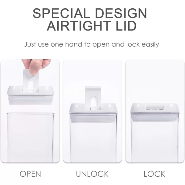 Vtopmart Airtight Food Storage Containers 7 Pieces BPA Free Plastic Cereal Containers with Easy Lock Lids for Kitchen Pantry Organization and Storage Include 24 LabelsBlackWhite
