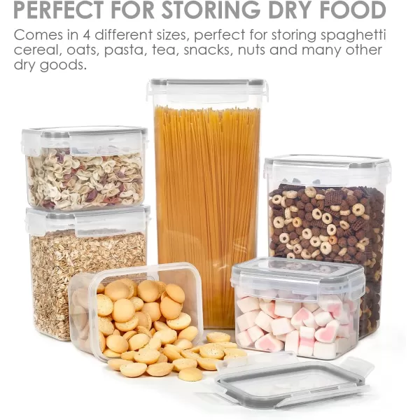 Vtopmart Airtight Food Storage Containers Set with Lids 15pcs BPA Free Plastic Dry Food Canisters for Kitchen Pantry Organization and Storage Dishwasher safeInclude 24 Labels BlueGrey