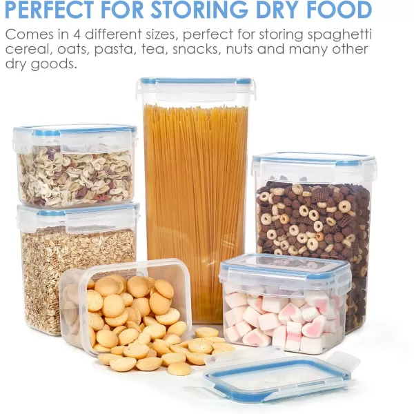 Vtopmart Airtight Food Storage Containers Set with Lids 15pcs BPA Free Plastic Dry Food Canisters for Kitchen Pantry Organization and Storage Dishwasher safeInclude 24 Labels BlueBlue