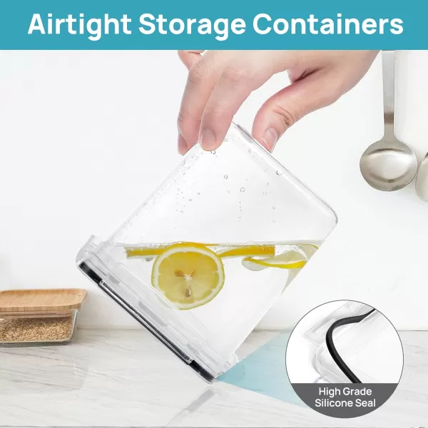 Vtopmart Airtight Food Storage Containers Set with Lids 15pcs BPA Free Plastic Dry Food Canisters for Kitchen Pantry Organization and Storage Dishwasher safeInclude 24 Labels BlueBlack