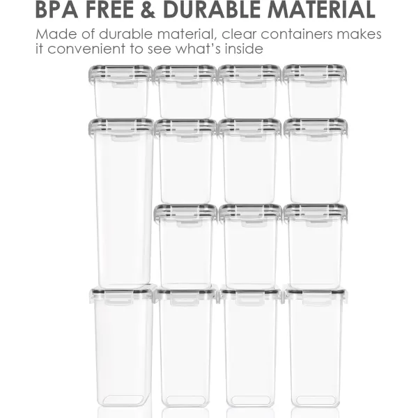 Vtopmart Airtight Food Storage Containers Set with Lids 15pcs BPA Free Plastic Dry Food Canisters for Kitchen Pantry Organization and Storage Dishwasher safeInclude 24 Labels BlueBlack
