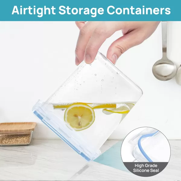 Vtopmart Airtight Food Storage Containers Set with Lids 15pcs BPA Free Plastic Dry Food Canisters for Kitchen Pantry Organization and Storage Dishwasher safeInclude 24 Labels BlueBlue