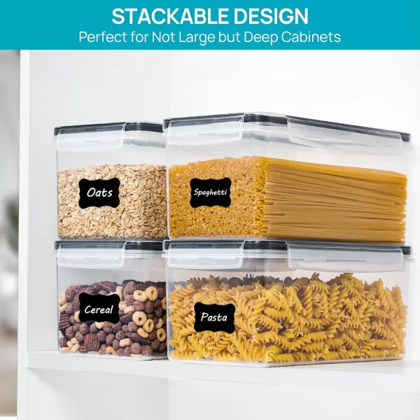 Vtopmart Airtight Food Storage Containers with Lids 4PCS Set 32L Plastic Spaghetti Container for Pasta organizer BPA Free Air Tight House Kitchen Pantry Organization and Storage
