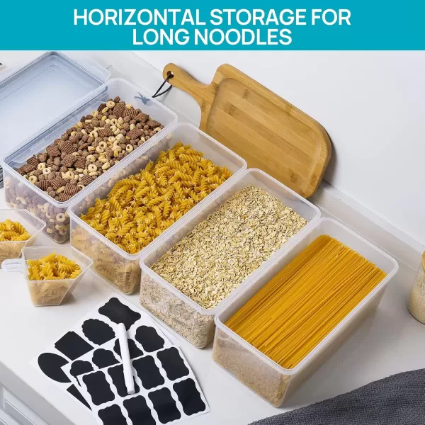 Vtopmart Airtight Food Storage Containers with Lids 4PCS Set 32L Plastic Spaghetti Container for Pasta organizer BPA Free Air Tight House Kitchen Pantry Organization and Storage
