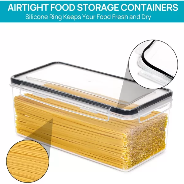 Vtopmart Airtight Food Storage Containers with Lids 4PCS Set 32L Plastic Spaghetti Container for Pasta organizer BPA Free Air Tight House Kitchen Pantry Organization and Storage