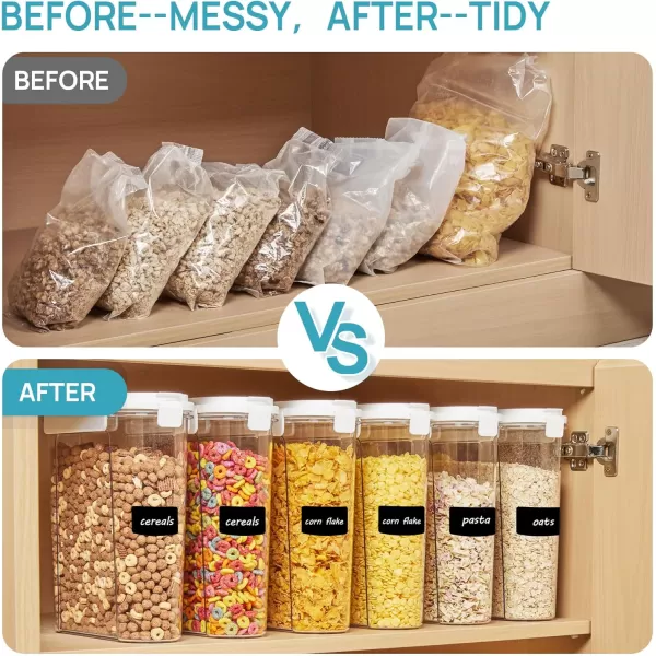 Vtopmart Cereal Containers Storage Set 3 PCS Airtight Food Storage Containers with FlipTop Lids Plastic Cereal Organizer Dispenser for Kitchen Pantry Organization Storage 1352oz4L