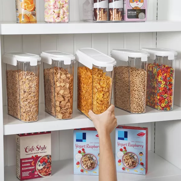Vtopmart Cereal Containers Storage Set 3 PCS Airtight Food Storage Containers with FlipTop Lids Plastic Cereal Organizer Dispenser for Kitchen Pantry Organization Storage 1352oz4L