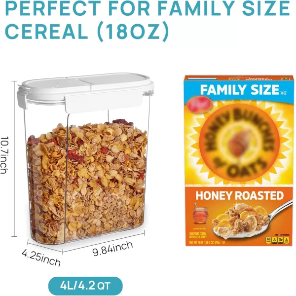 Vtopmart Cereal Containers Storage Set 3 PCS Airtight Food Storage Containers with FlipTop Lids Plastic Cereal Organizer Dispenser for Kitchen Pantry Organization Storage 1352oz4L