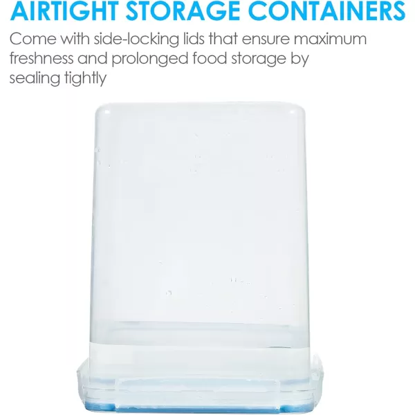 Vtopmart Large Food Storage Containers 52L  176oz 4 Pieces BPA Free Plastic Airtight Canisters for Flour Sugar Baking Supplies Rice with Lids 4 Measuring Cups and 24 Labels BlackBlue