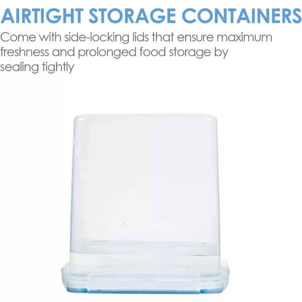 Vtopmart Large Food Storage Containers 52L  176oz 4 Pieces BPA Free Plastic Airtight Canisters for Flour Sugar Baking Supplies Rice with Lids 4 Measuring Cups and 24 Labels BlackBlue