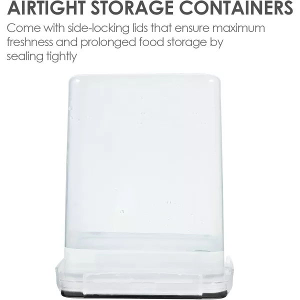 Vtopmart Large Food Storage Containers 52L  176oz 4 Pieces BPA Free Plastic Airtight Canisters for Flour Sugar Baking Supplies Rice with Lids 4 Measuring Cups and 24 Labels BlackBlack