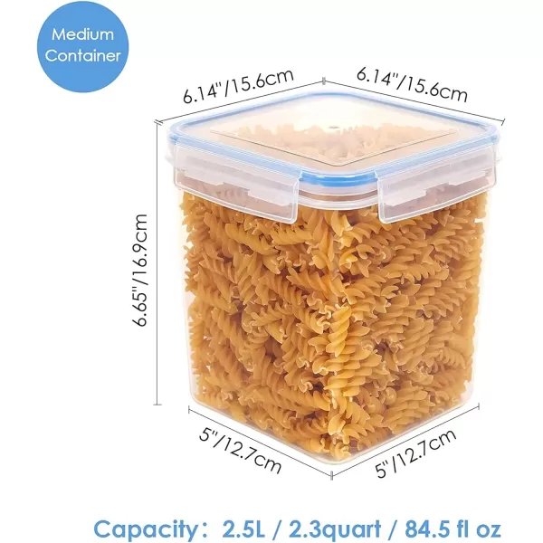 Vtopmart Large Food Storage Containers 52L  176oz 4 Pieces BPA Free Plastic Airtight Canisters for Flour Sugar Baking Supplies Rice with Lids 4 Measuring Cups and 24 Labels BlackBlue