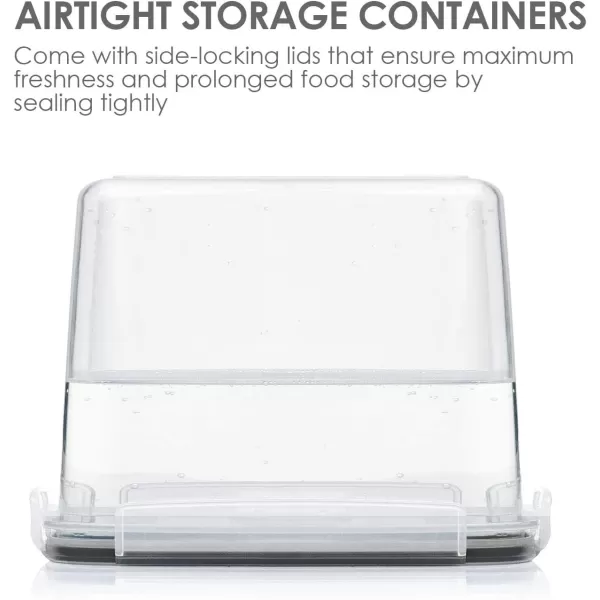 Vtopmart Large Food Storage Containers 52L  176oz 4 Pieces BPA Free Plastic Airtight Canisters for Flour Sugar Baking Supplies Rice with Lids 4 Measuring Cups and 24 Labels BlackBlack