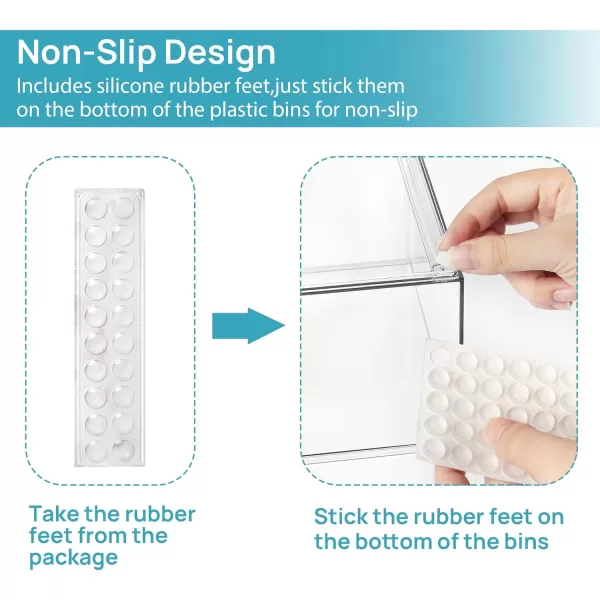 Vtopmart Stackable Storage Drawers Set of 5 12quot Wide and 44ampamp76 High Clear Plastic Organizer Bins for Beauty SuppliesIdeal for Vanity BathroomCabinetPantry Organization