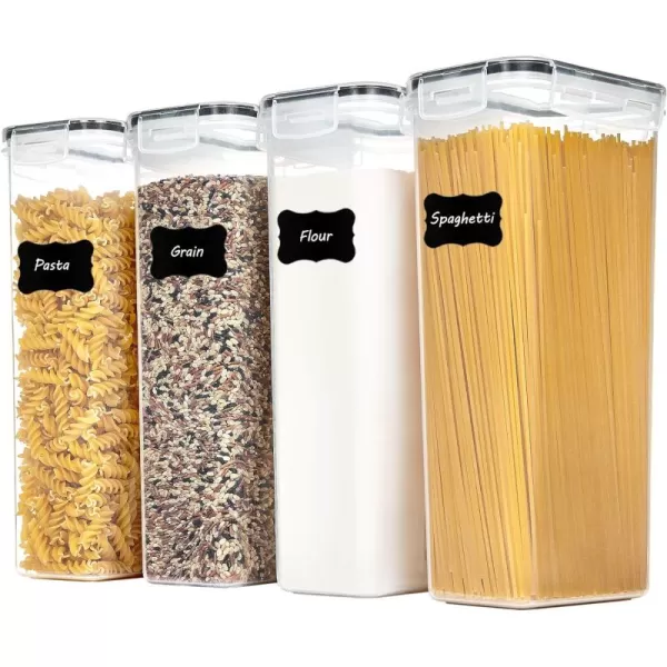 Vtopmart 4pc Airtight Pasta Storage Containers 28L BPA Free Black