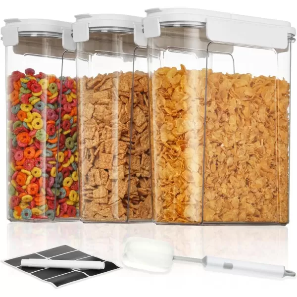 Vtopmart Cereal Containers Storage Set 3 PCS Airtight Food Storage Containers with FlipTop Lids Plastic Cereal Organizer Dispenser for Kitchen Pantry Organization Storage 1352oz4L