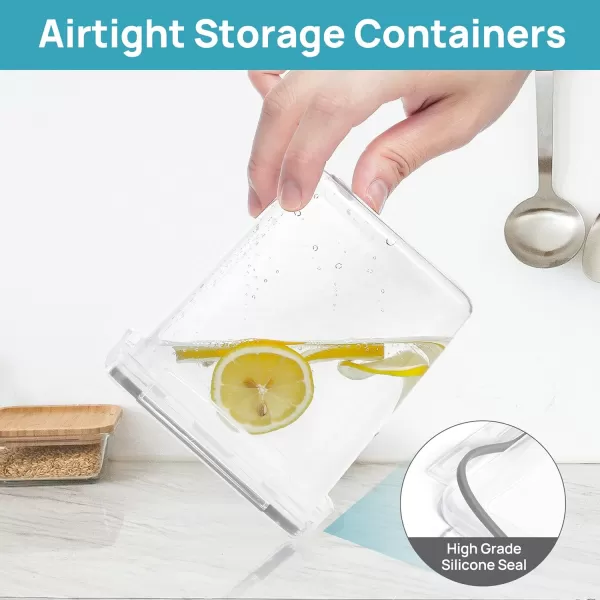 imageVtopmart Airtight Food Storage Containers Set with Lids 15pcs BPA Free Plastic Dry Food Canisters for Kitchen Pantry Organization and Storage Dishwasher safeInclude 24 Labels BlueGrey